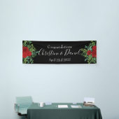 Schwarze und Rote Peony & Rose Blumenhochzeit Banner (Messeveranstaltung)