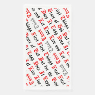 Schwarze und rote Text Recovery Slogans Serviette