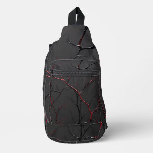 Schwarze und rote Venen Crossbody Bag
