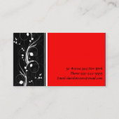 Schwarze und rote Visitenkarten Visitenkarte (Rückseite)