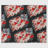 Schwarze und rote Weihnachten Geschenkpapier (Flach)