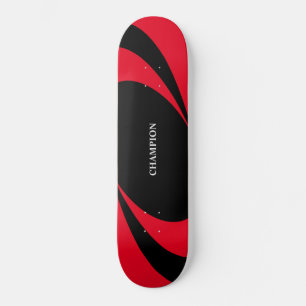 Schwarze und rote Wellenlinien Skateboard
