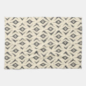 Schwarze und SahneIkat Diamanten Küchentuch (Horizontal)