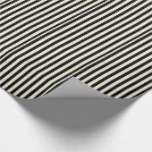 Schwarze und Sahnestreifen Geschenkpapier (Ecke)