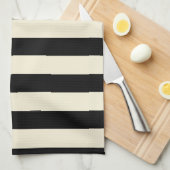 Schwarze und Sahnestreifen Geschirrtuch (Viertel Falte)