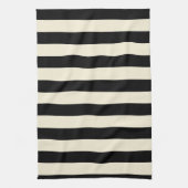 Schwarze und Sahnestreifen Geschirrtuch (Vertikal)