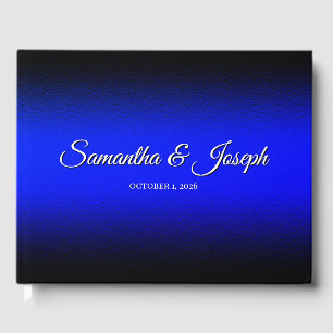 Schwarze und saphirblaue elegante Hochzeit mit Far Gästebuch