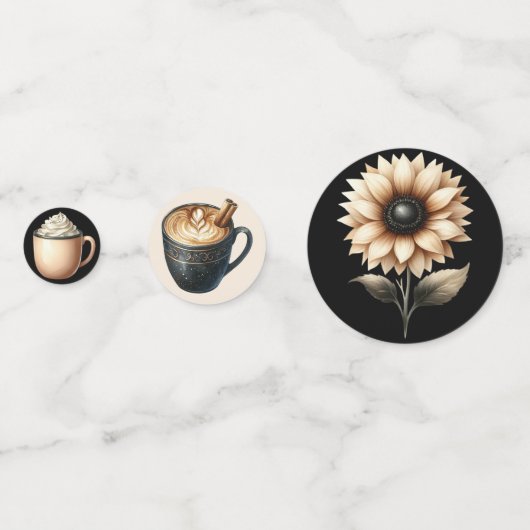 SCHWARZE UND SCHWARZFALLDECKE KONFETTI (Rückseiten)