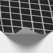 Schwarze und Silberdiamantlinien (3) Geschenkpapier (Ecke)