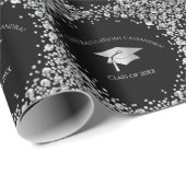Schwarze und silberne Abschlussfeier Geschenkpapier (Rolleneckpunkt)