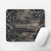 Schwarze und silberne Blätter dunkle Eleganz Glamo Mousepad (Mit Mouse)
