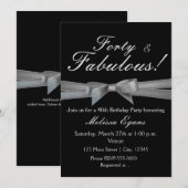 Schwarze und silberne Bogen-Party-Chic-Event-Einla Einladung (Vorne/Hinten)