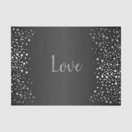 Schwarze und silberne Confetti-Punkte Seidenpapier