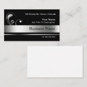 Schwarze und silberne Geschäfts-Karten-Vorlagen Visitenkarte (Vorne/Hinten)