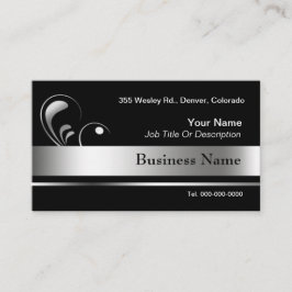 Schwarze und silberne Geschäfts-Karten-Vorlagen Visitenkarte