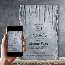 Schwarze und silberne Glitter 50. Geburtstagsfeier