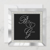Schwarze und silberne Hochzeit Einladung (Rückseite)