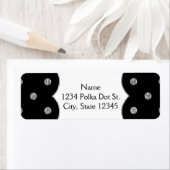 Schwarze und silberne Imitate Foil Polka Dots Adre (Insitu)