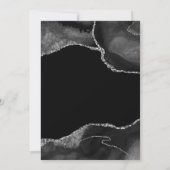 Schwarze und Silberne Imitate Glitzer Agate Birthd Einladung (Rückseite)