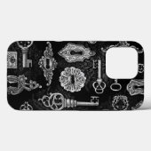 schwarze und silberne Steampunktasten Case-Mate iPhone Hülle (Rückseite (Horizontal))