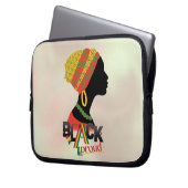 Schwarze und stolze Afrikanerin Laptopschutzhülle (Vorderseite Links)