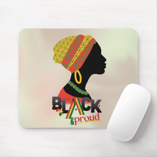 Schwarze und stolze Afrikanerin Mousepad (Mit Mouse)