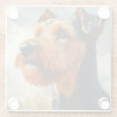 SCHWARZE UND TAN AIREDALE TERRIER HUND GLASUNTERSETZER (Rückseite)