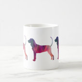 Schwarze und Tan Coonhound farbenfrohe Silhouette Kaffeetasse (Mittel)
