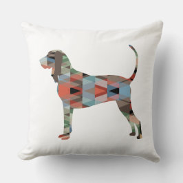 Schwarze und Tan Coonhound farbenfrohe Silhouette Kissen