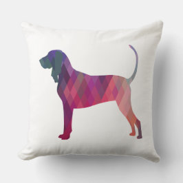 Schwarze und Tan Coonhound farbenfrohe Silhouette Kissen