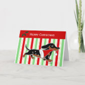 Schwarze und Tan-Dackel - Weihnachten (Vorderseite)