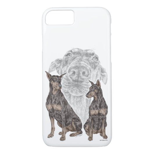 Schwarze und Tan Doberman Hunde Case-Mate iPhone Hülle (Rückseite)