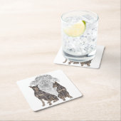 Schwarze und Tan Doberman Hunde Rechteckiger Pappuntersetzer (Vor Ort)