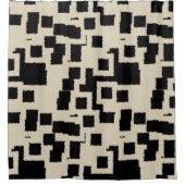 Schwarze und Taupe-Quadrate Duschvorhang (Vorderseite)