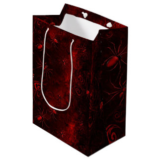 Schwarze und tiefrote Riesenspinne-Gothic-Geschenk Mittlere Geschenktüte
