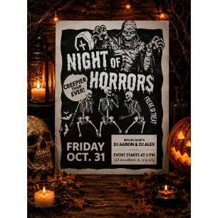 Schwarze und trendige Vintage-Halloween-Einladung Einladung
