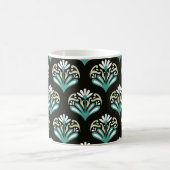 Schwarze und Türkis Art Deco Kaffeetasse (Mittel)
