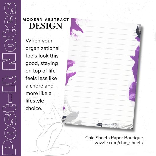 Schwarze und violette abstrakte Design 3M Post-it® Post-it Klebezettel