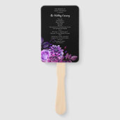 Schwarze und violette Blumen. Hochzeitskalender Fächer (Vorderseite)