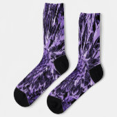 Schwarze und violette Dahlienblume Socken (Linkes Detail)