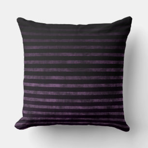 Schwarze und violette Grunge-Ombre-Streifen Kissen