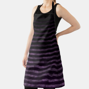 Schwarze und violette Grunge-Ombre-Streifen Schürze