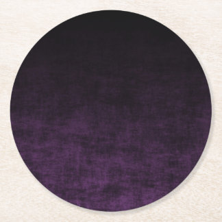 Schwarze und violette Grunge-Ombre-Textur Runder Pappuntersetzer