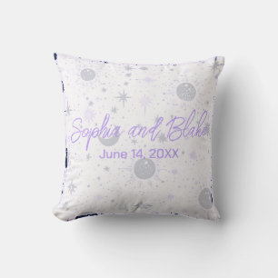Schwarze und violette himmlische Hochzeit Kissen