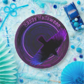 Schwarze und violette Krähe Pappteller (Party)