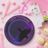 Schwarze und violette Krähe Pappteller (Party)