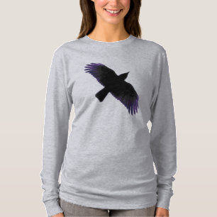 Schwarze und violette Krähe T-Shirt