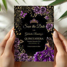Schwarze und violette Quinceañera goldene Tiara