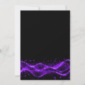 Schwarze und violette Überraschungsparty zum Gebur Einladung (Rückseite)