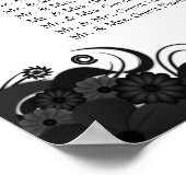 Schwarze und weiße 8 Hochzeitstische Sitzkarten Poster (Ecke)